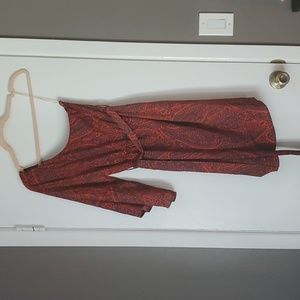 One shoulder red dress